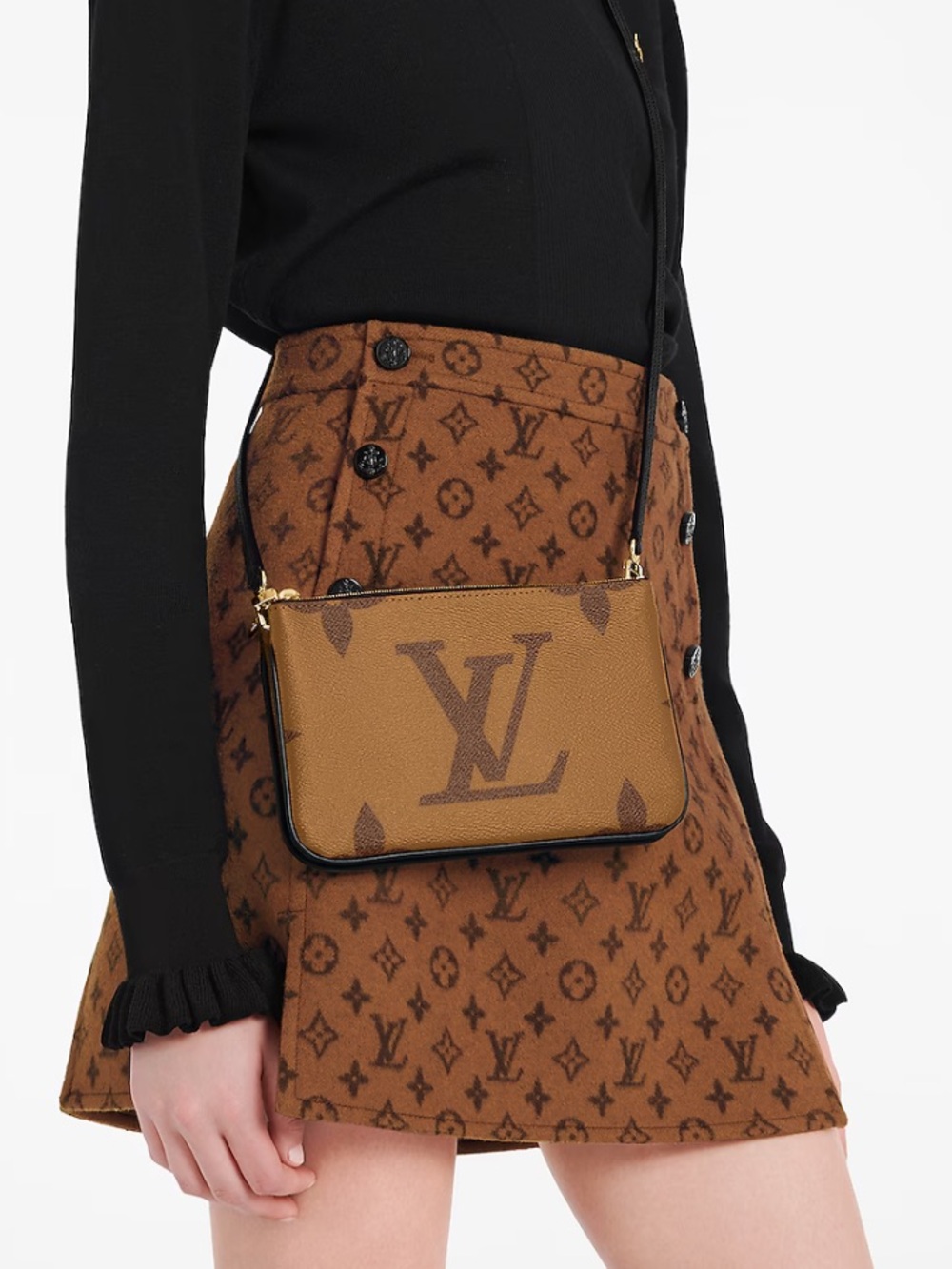 Louis Vuitton Monogram Reverse Double Zip Pochette COA included - Picture 4 of 12